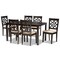 Baxton Studio Nicolette Modern and Contemporary Sand Fabric and Dark Brown Finished Wood 7-Piece Dining Set 176-11386-10519-Zoro - alternate 1